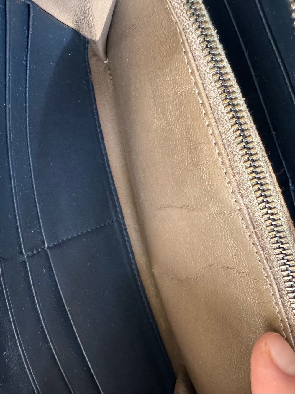Bottega Veneta Intrecciato Zip Around Long Wallet Navy Blue with Box - Picture 10 of 14